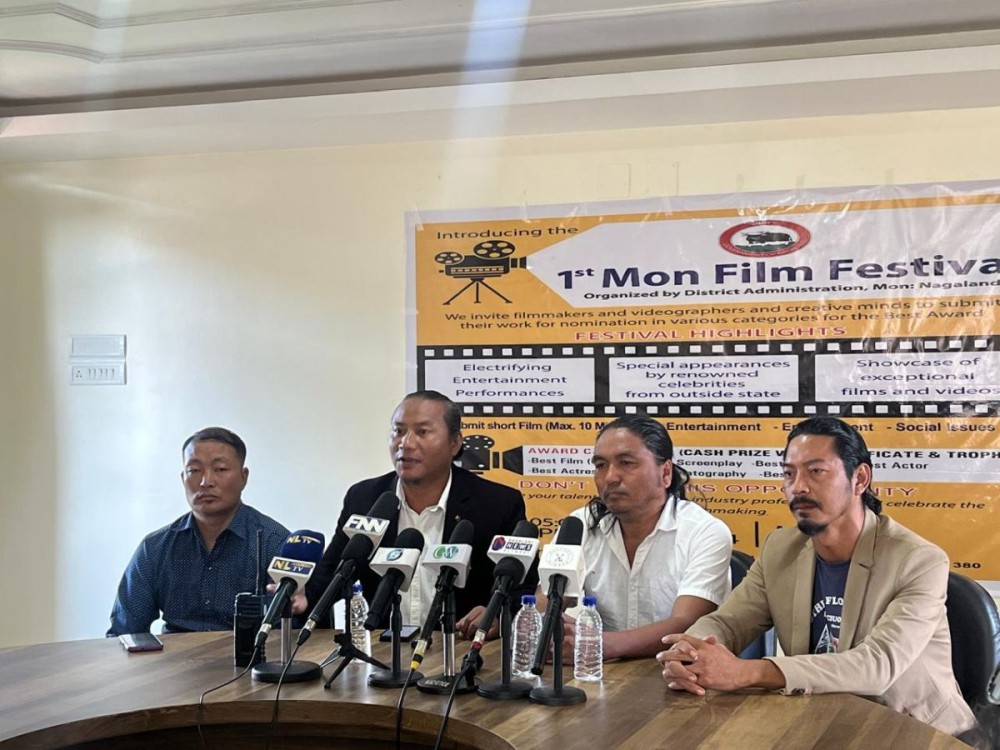 Second from left, Neangbah Konyak, Atae Konyak and Crosswell Timung. (Morung Photo)